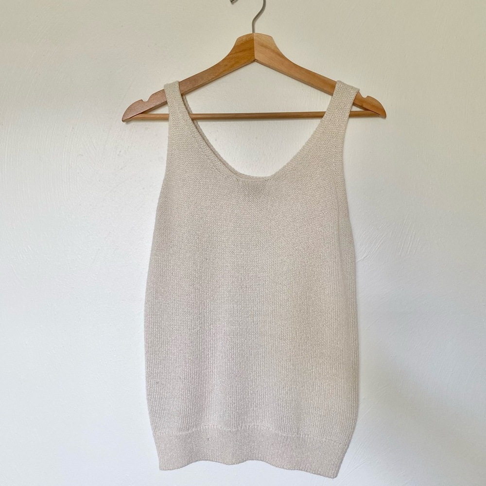 LOFT Cream Knit Tank Top